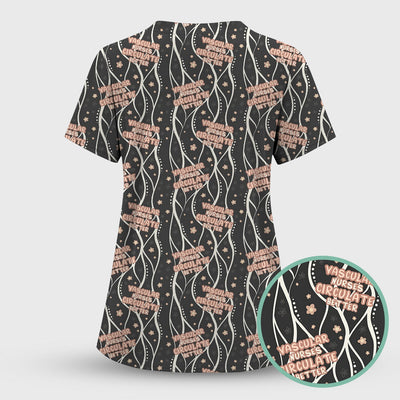 Inspirational Vascular Nurse Circulation Awareness Pattern Scrub Top, Comfortable Scrubs for Nurses