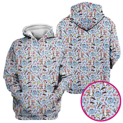 Flamingo Nurse Medical Care Pattern Scrub Top, Comfortable Scrubs for Nurses