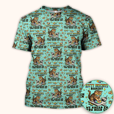 Pride Nurse Cat Baking Rainbow Dough Pattern Scrub Top, Breathable Fabrics Nursing Uniform