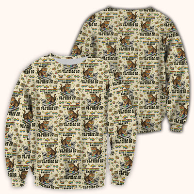 Pride Nurse Cat Baking Rainbow Dough Pattern Scrub Top, Breathable Fabrics Nursing Uniform