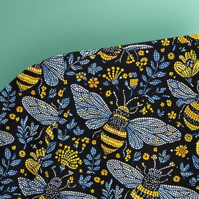Honey Bee And Wildflower Garden Pattern Scrub Top, Comfortable Scrubs for Nurses