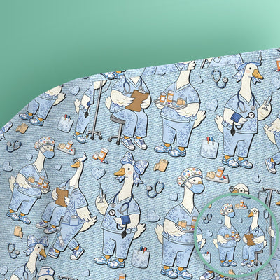 Cute Nurse Goose Working Pattern Scrub Top, Comfortable Scrubs for Nurses