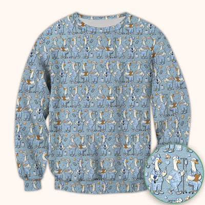 Cute Nurse Goose Working Pattern Scrub Top, Comfortable Scrubs for Nurses