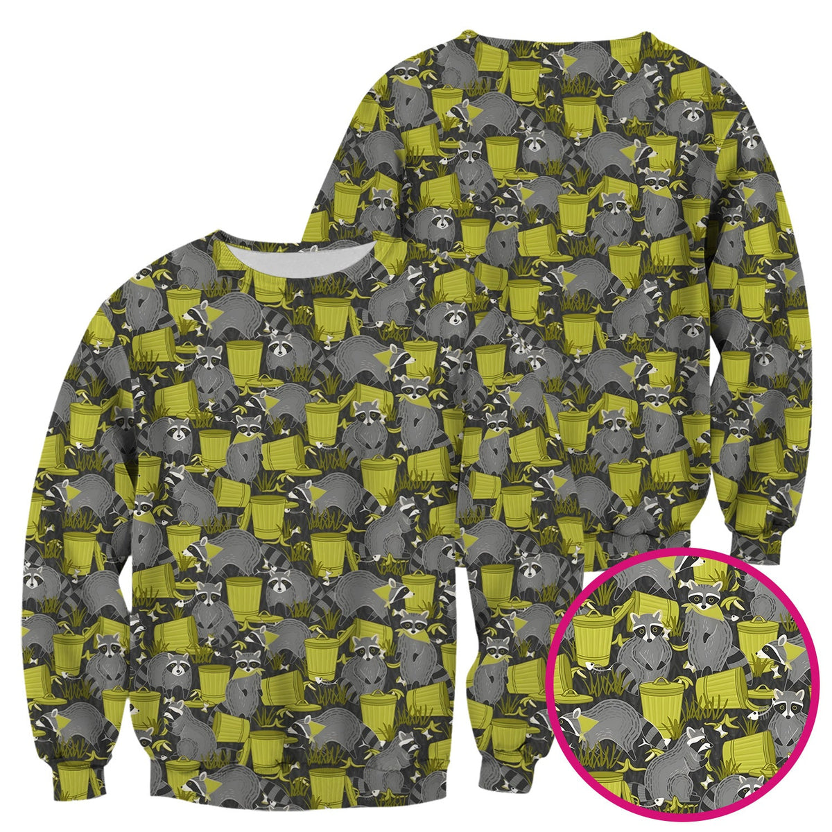 Cute Raccoon Trash Panda Pattern Scrub Top, Comfortable Scrubs for Nurses