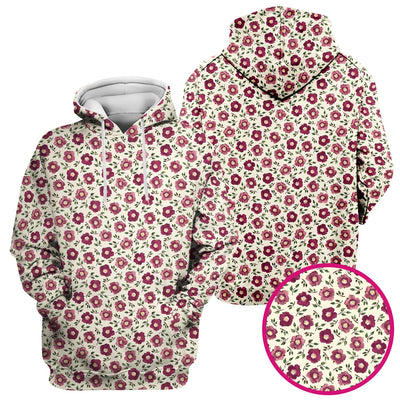 Purple Floral Blossom Leaf Pattern Scrub Top, Comfortable Scrubs for Nurses