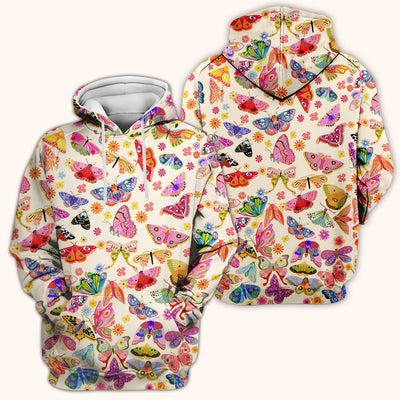 Colorful Butterfly Floral Pattern Scrub Top, Comfortable Scrubs for Nurses