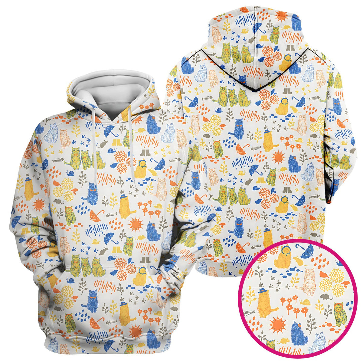 Cozy Rainy Day Cat Lover Nature Nurse Pattern Scrub Top, Comfortable Scrubs for Nurses
