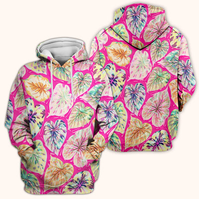 Tropical Colorful Shaped Leaf Nurse Pattern Scrub Top, Breathable Medical Scrubs