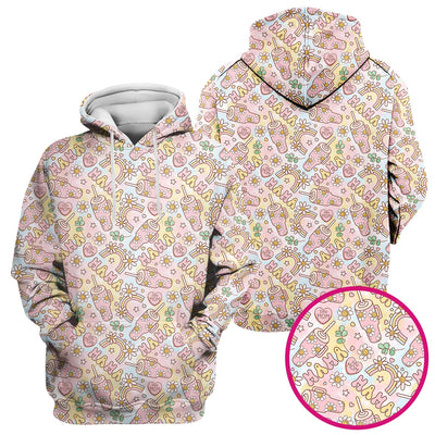 Sweet Nurse Mama Daisy Rainbow Pattern Scrub Top, Comfortable Scrubs for Nurses