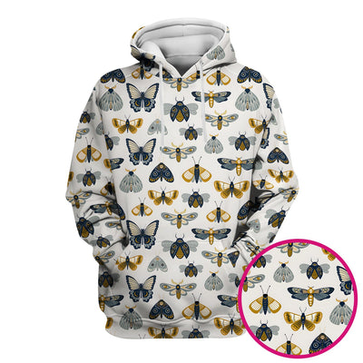 Cute Butterfly Moth Insect Pattern Scrub Top, Comfortable Scrubs for Nurses