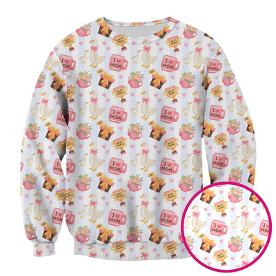 Sweet Nurse Mom Goose Gift Trophy Pattern Scrub Top, Comfortable Scrubs for Nurses