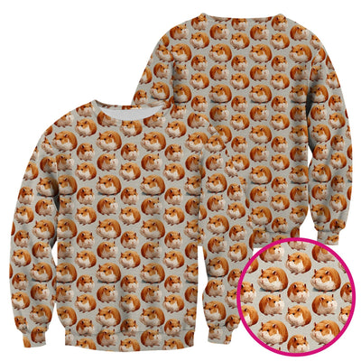 Cute Hamster Pattern Nurse Scrub Top, Comfortable Scrubs for Nurses