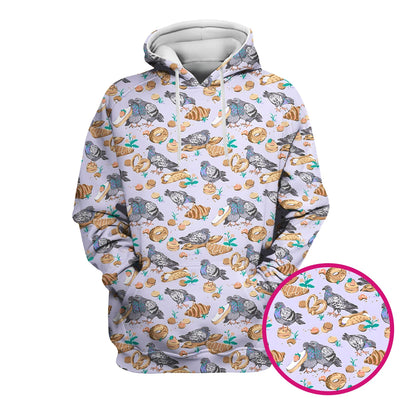 Funny Pigeon Bread Snack Nurse Pattern Scrub Top, Comfortable Scrubs for Nurses