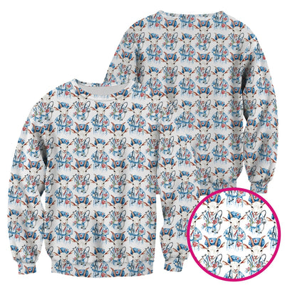 Cute Goat Animal Lover Pattern Scrub Top, Comfortable Scrubs for Nurses