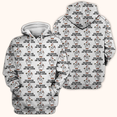 Funny ICU Goose On The Loose Nurse Pattern Scrub Top, Comfortable Scrubs For Nurses