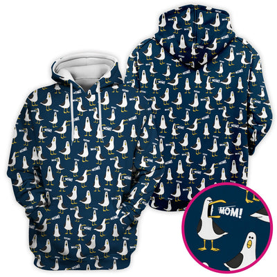 Funny Seagull Mom Seamless Pattern Scrub Top, Comfortable Scrubs for Nurses