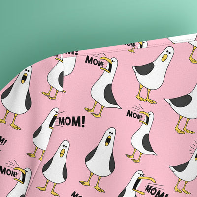 Funny Seagull Mom Seamless Pattern Scrub Top, Comfortable Scrubs for Nurses