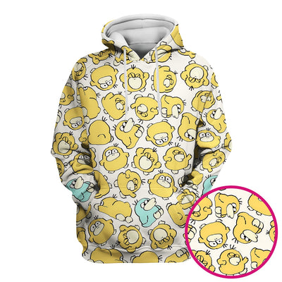 Funny Yellow Cartoon Duck Pattern Scrub Top, Comfortable Scrubs For Nurses