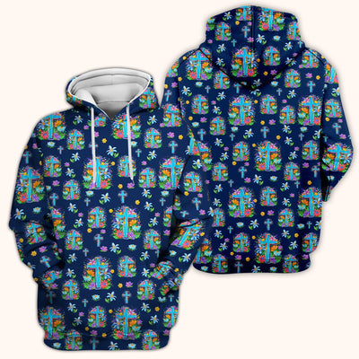 Christian Floral Cross Spring Pattern Scrub Top, Comfortable Scrubs for Nurses