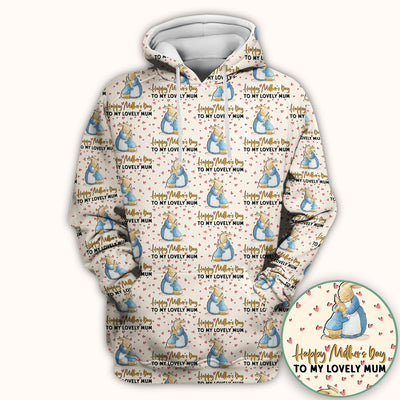 Happy Mothers Day Bunny Love Pattern Scrubs Top, Comfortable Scrubs for Nurses