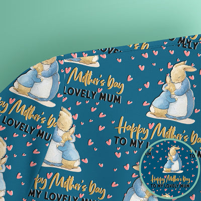 Happy Mothers Day Bunny Love Pattern Scrubs Top, Comfortable Scrubs for Nurses
