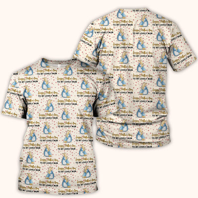 Happy Mothers Day Bunny Love Pattern Scrubs Top, Comfortable Scrubs for Nurses