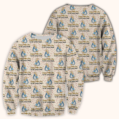 Happy Mothers Day Bunny Love Pattern Scrubs Top, Comfortable Scrubs for Nurses