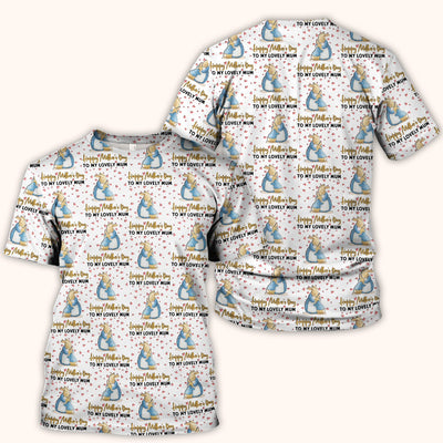 Happy Mothers Day Bunny Love Pattern Scrubs Top, Comfortable Scrubs for Nurses