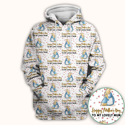 Happy Mothers Day Bunny Love Pattern Scrubs Top, Comfortable Scrubs for Nurses