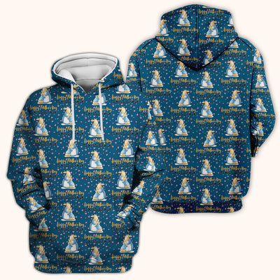 Happy Mothers Day Bunny Love Pattern Scrubs Top, Comfortable Scrubs for Nurses