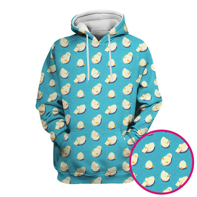 Cute Blue Duck Pond Pattern Scrub Top, Comfortable Scrubs For Nurses