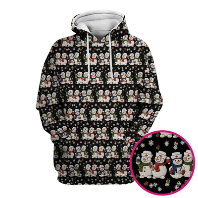 Cute Christmas Snowman Nurse Pattern Scrub Top, Breathable Fabrics Nursing Uniform