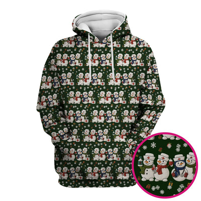 Cute Christmas Snowman Nurse Pattern Scrub Top, Breathable Fabrics Nursing Uniform