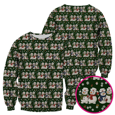 Cute Christmas Snowman Nurse Pattern Scrub Top, Breathable Fabrics Nursing Uniform