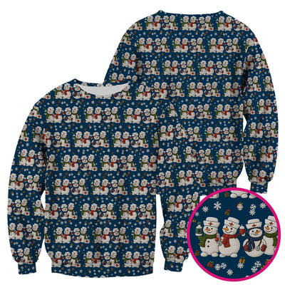 Cute Christmas Snowman Nurse Pattern Scrub Top, Breathable Fabrics Nursing Uniform