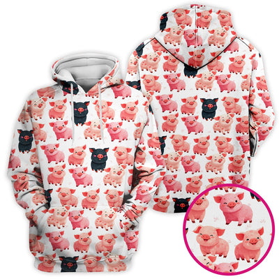 Funny Farm Pig Cartoon Pattern Scrub Top, Comfortable Scrubs for Nurses