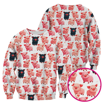 Funny Farm Pig Cartoon Pattern Scrub Top, Comfortable Scrubs for Nurses