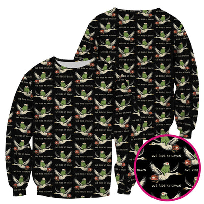 Funny Frog Riding Goose Nurse Pattern Scrub Top, Comfortable Scrubs for Nurses