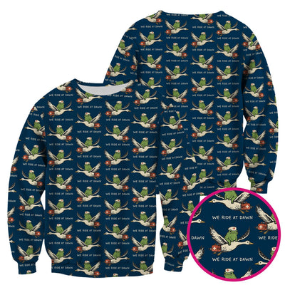 Funny Frog Riding Goose Nurse Pattern Scrub Top, Comfortable Scrubs for Nurses