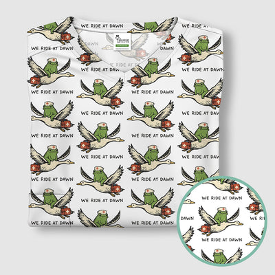 Funny Frog Riding Goose Nurse Pattern Scrub Top, Comfortable Scrubs for Nurses