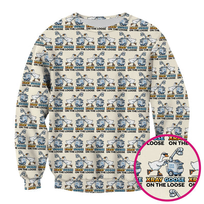 Funny Xray Goose On The Loose Pattern Scrub Top, Comfortable Scrubs for Nurses