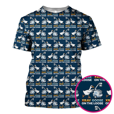 Funny Xray Goose On The Loose Pattern Scrub Top, Comfortable Scrubs for Nurses
