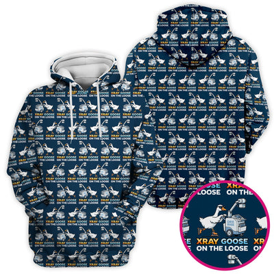 Funny Xray Goose On The Loose Pattern Scrub Top, Comfortable Scrubs for Nurses
