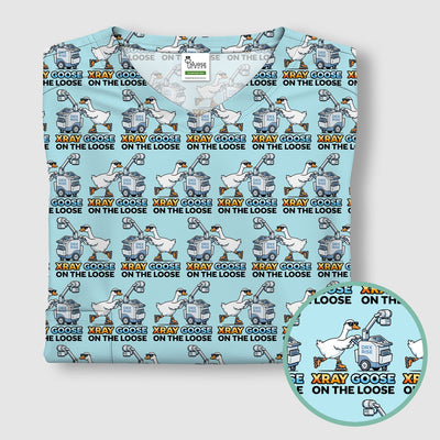 Funny Xray Goose On The Loose Pattern Scrub Top, Comfortable Scrubs for Nurses