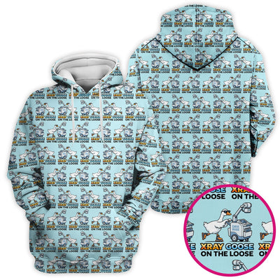 Funny Xray Goose On The Loose Pattern Scrub Top, Comfortable Scrubs for Nurses