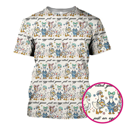 Funny Easter Nurse Goose Pattern Scrub Top, Comfortable Scrubs for Nurses
