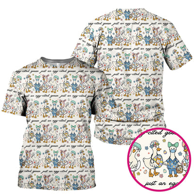 Funny Easter Nurse Goose Pattern Scrub Top, Comfortable Scrubs for Nurses