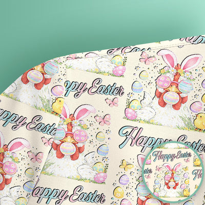Happy Easter Bunny Eggs Pattern Scrub Top, Comfortable Scrubs for Nurses