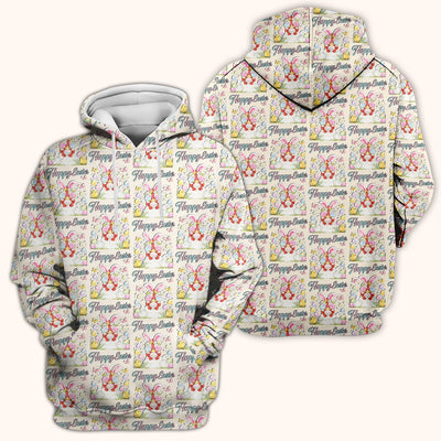 Happy Easter Bunny Eggs Pattern Scrub Top, Comfortable Scrubs for Nurses