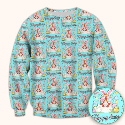 Happy Easter Bunny Eggs Pattern Scrub Top, Comfortable Scrubs for Nurses